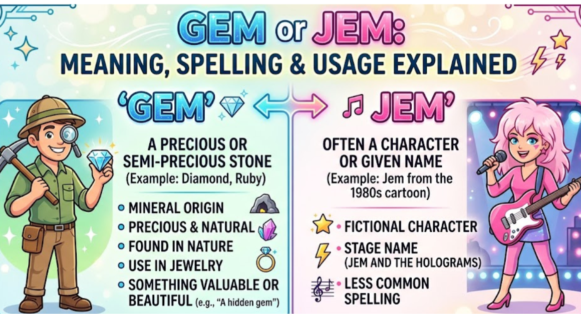Gem or Jem: Meaning, Spelling & Usage Explained