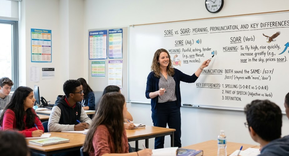 Sore vs Soar Meaning, Pronunciation, and Key Differences